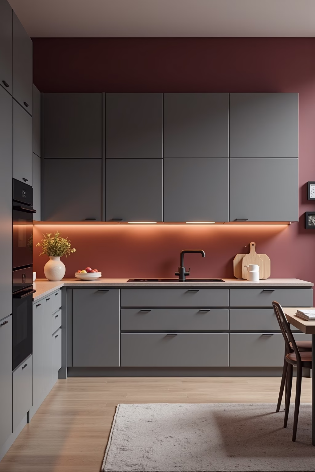 ideen graue kueche welche wandfarbe outline 3