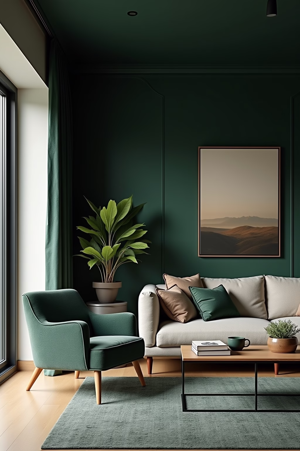 wandfarbe dunkelgruen outline 6