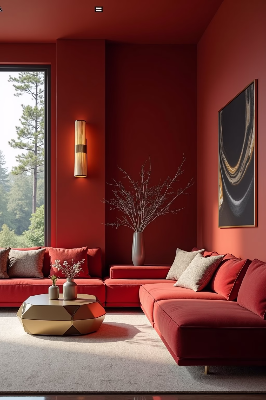 welche farbe passt zu rot wohnzimmer outline 6